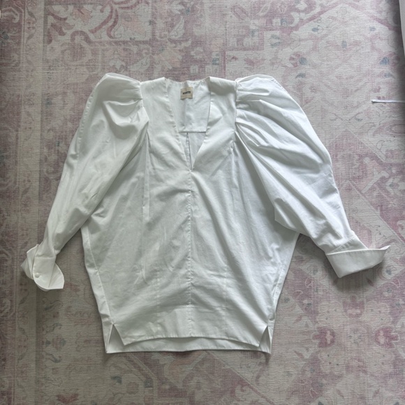 KHAITE Connie Puff-sleeve Cotton Blouse - Picture 4 of 7